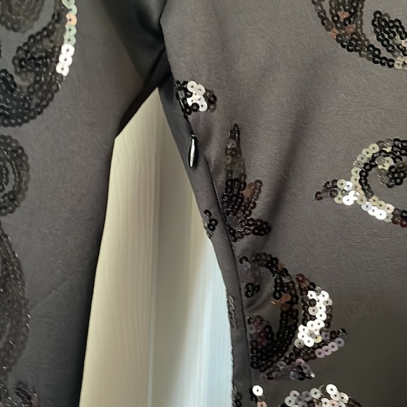 NWT BEAUTIFUL BLACK SEQUINS COCKTAIL DRESS - Picture 5 of 8